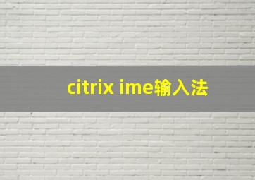 citrix ime输入法